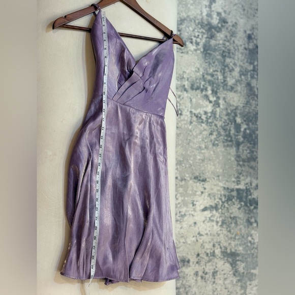 NWT Fashion Nova Shimmering Lavender Fit and Flare Mini Dress - Picture 8 of 11